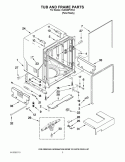 TUB AND FRAME PARTS Diagram and Parts List for KUDS30FXPA0  KitchenAid Dishwasher
