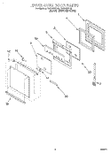 UPPER OVEN DOOR Diagram and Parts List for RBD245PDQ6  Whirlpool Wall Oven