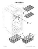 LINER PARTS Diagram and Parts List for EV250NXTQ03  Whirlpool Freezer