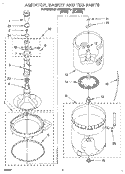 AGITATOR, BASKET AND TUB Diagram and Parts List for LSR6233DN0  Whirlpool Washer