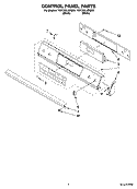 CONTROL PANEL PARTS Diagram and Parts List for YGY398LXPB02  Whirlpool Range
