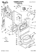 CABINET PARTS Diagram and Parts List for LER6611LQ1  Whirlpool Dryer