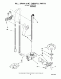 FILL, DRAIN AND OVERFILL PARTS Diagram and Parts List for KUDS50FVPA3  KitchenAid Dishwasher