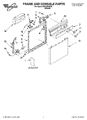 FRAME AND CONSOLE Diagram and Parts List for DU810SWKT0  Whirlpool Dishwasher