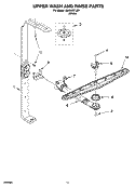 UPPER WASH AND RINSE PARTS Diagram and Parts List for GU630XTLQ1  Whirlpool Dishwasher