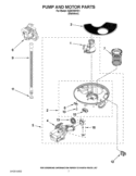 PUMP AND MOTOR PARTS Diagram and Parts List for IUD8100YS1  Whirlpool Dishwasher