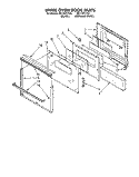 UPPER OVEN DOOR Diagram and Parts List for RB170PXYQ5  Whirlpool Wall Oven