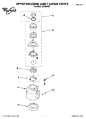 UPPER HOUSING AND FLANGE PARTS Diagram and Parts List for GC5000XE2  Whirlpool Food Waste Disposer