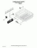 LOWER RACK PARTS Diagram and Parts List for KUDE70FXSS2  KitchenAid Dishwasher