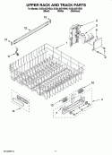 UPPER RACK AND TRACK PARTS Diagram and Parts List for KUDL40CVSS0  KitchenAid Dishwasher