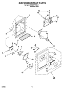 DISPENSER FRONT PARTS Diagram and Parts List for KSRG22FKSS15  KitchenAid Refrigerator