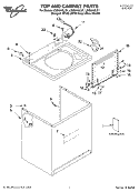 TOP AND CABINET PARTS Diagram and Parts List for LSQ9010LG1  Whirlpool Washer