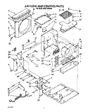AIR FLOW AND CONTROL Diagram and Parts List for BHAC1800XS0  Whirlpool Air Conditioner