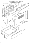 DOOR & DRAWER Diagram and Parts List for KERS507EWH1  KitchenAid Range