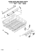 UPPER RACK AND TRACK PARTS Diagram and Parts List for GU3200XTPQ5  Whirlpool Dishwasher
