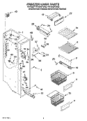 FREEZER LINER PARTS Diagram and Parts List for KSCS25MTMS00  KitchenAid Refrigerator
