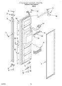 FREEZER DOOR Diagram and Parts List for KSRB27QDBL00  KitchenAid Refrigerator