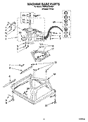 MACHINE BASE PARTS Diagram and Parts List for 7MBPL9764PQ0  Whirlpool Washer