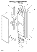 REFRIGERATOR DOOR PARTS Diagram and Parts List for GD5PHAXMS11  Whirlpool Refrigerator