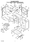 CHASSIS PARTS Diagram and Parts List for GR563LXSB2  Whirlpool Range