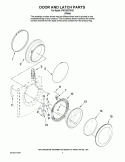 DOOR AND LATCH PARTS Diagram and Parts List for IFW7200TW10  Inglis Washer