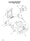 DISPENSER FRONT Diagram and Parts List for 6GD25DCXHS03  Whirlpool Refrigerator