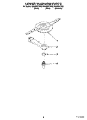 LOWER WASHARM PARTS Diagram and Parts List for GU3200XTSQ2  Whirlpool Dishwasher