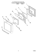OVEN DOOR Diagram and Parts List for KEMS308GBL2  KitchenAid Microwave Oven Combo