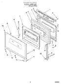DOOR, LIT/OPTIONAL Diagram and Parts List for SF303PEGQ1  Whirlpool Range