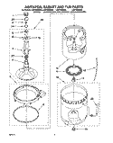 AGITATOR, BASKET AND TUB Diagram and Parts List for LSV7233BQ0  Whirlpool Washer
