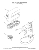 COLOR VARIATION PARTS Diagram and Parts List for KSM7586PCA0  KitchenAid Mixer