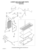 LOWER UNIT AND TUBE PARTS Diagram and Parts List for KSSC36QTS06  KitchenAid Refrigerator