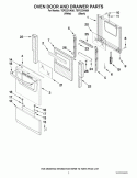 OVEN DOOR AND DRAWER PARTS Diagram and Parts List for TEP222VAQ0  Estate Range