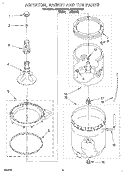 AGITATOR, BASKET AND TUB Diagram and Parts List for RAB4232DW0  Roper Washer
