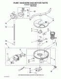 PUMP, WASHARM AND MOTOR PARTS Diagram and Parts List for KUDE70FVPA4  KitchenAid Dishwasher