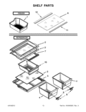 SHELF PARTS Diagram and Parts List for W8RXEGMWB02  Whirlpool Refrigerator