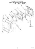 OVEN DOOR Diagram and Parts List for KEBC177HBL0  KitchenAid Wall Oven