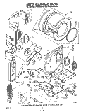 DRYER BULKHEAD Diagram and Parts List for LT5004XMW0  Whirlpool Washer Dryer Combo