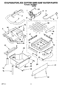 EVAPORATOR, ICE CUTTER GRID AND WATER PARTS Diagram and Parts List for JEACS50SL6  Whirlpool Ice Maker