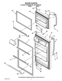 DOOR PARTS Diagram and Parts List for W8TXEWFYB01  Whirlpool Refrigerator