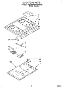 COOKTOP Diagram and Parts List for SF380PEWN0  Whirlpool Range