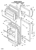 DOOR PARTS Diagram and Parts List for RT18VKXKQ02  Roper Refrigerator