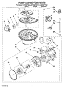 PUMP AND MOTOR PARTS Diagram and Parts List for KUDS02FRWH4  KitchenAid Dishwasher