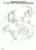 DISPENSER FRONT PARTS Diagram and Parts List for ED5FHAXVB01  Whirlpool Refrigerator
