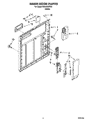 INNER DOOR PARTS Diagram and Parts List for DU840SWPU2  Whirlpool Dishwasher