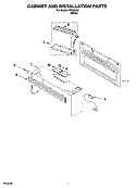 CABINET AND INSTALLATION PARTS Diagram and Parts List for IRH32002  Inglis Microwave