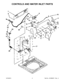 CONTROLS AND WATER INLET PARTS Diagram and Parts List for 3SWTW4800YQ1  Whirlpool Washer