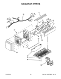 ICEMAKER PARTS Diagram and Parts List for GI6FARXXB07  Whirlpool Refrigerator