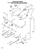 MANIFOLD PARTS Diagram and Parts List for SF310PEKN1  Whirlpool Range