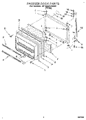 FREEZER DOOR Diagram and Parts List for ET18SKRAW00  Whirlpool Refrigerator